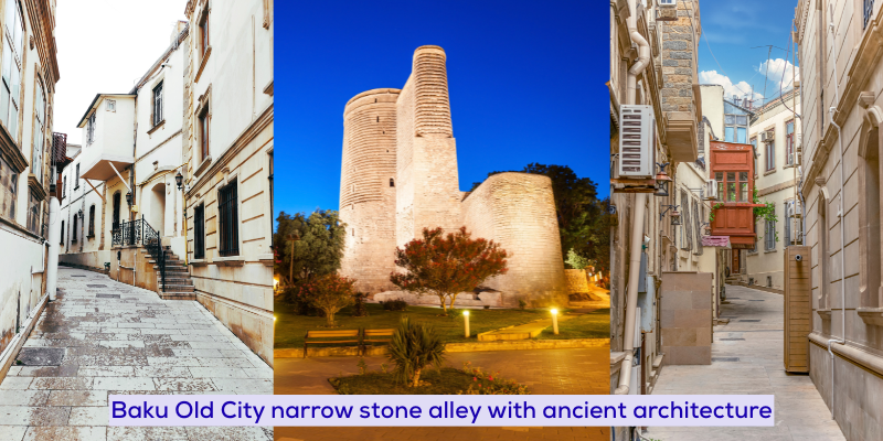 Baku Azerbaijan Old City Icherisheher historic architecture